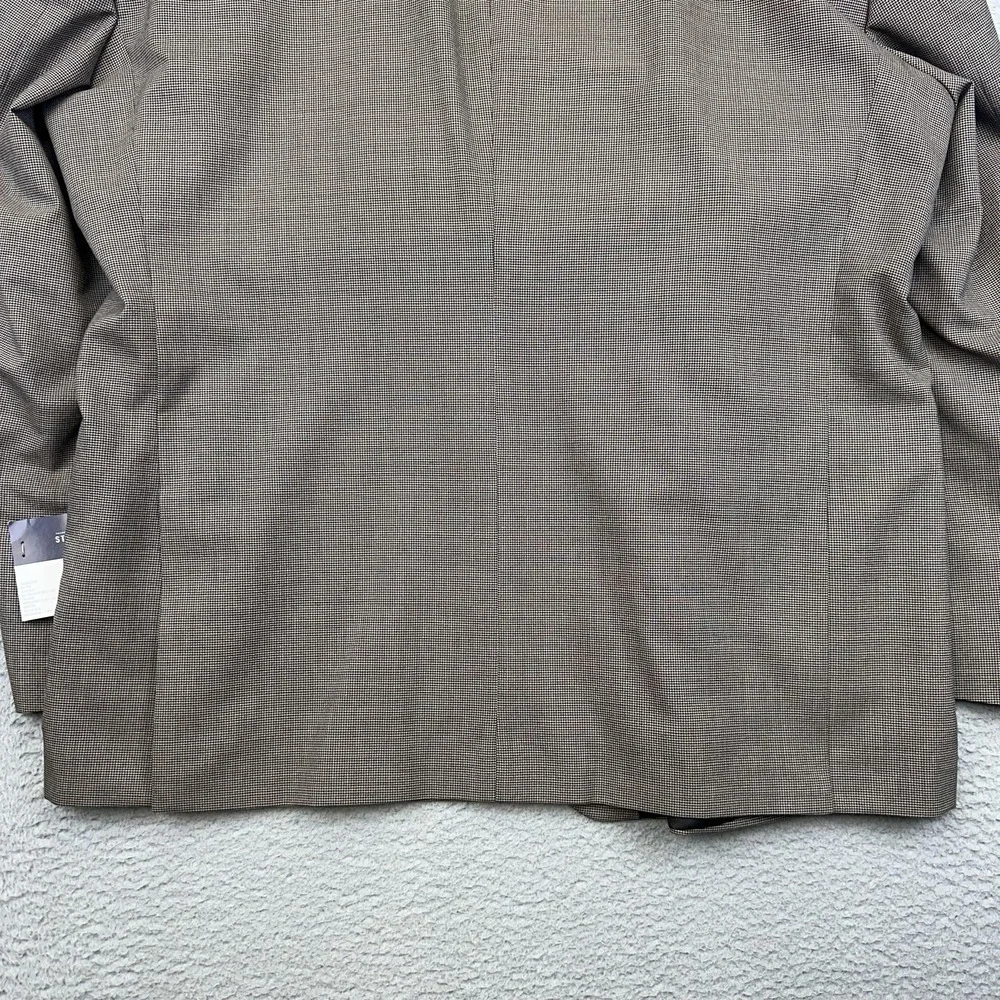 Stafford Blazer‎ Mens 52R Big & Tall Houndstooth Travel Sport Coat 2 Button